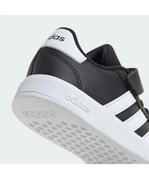 Детские кроссовки adidas GRAND COURT 2.0 EL C чёрные с белым — фото 4