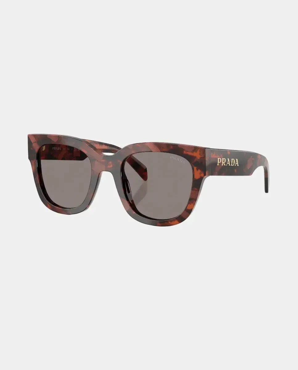 Квадратные солнцезащитные очки для женщин из ацетата Prada, коричневый — фото 2