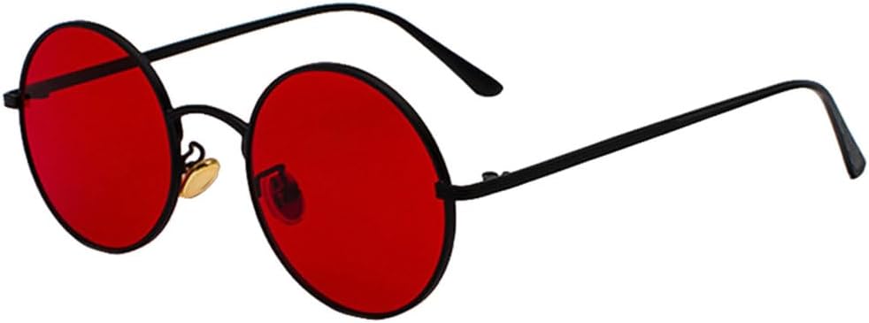 

Солнцезащитные очки MUTYNE в золотой круглой металлической оправе, мужские, в стиле ретро, ​​летние, женские, с красными линзами, унисекс, желтые, розовые, черные, Black With Red