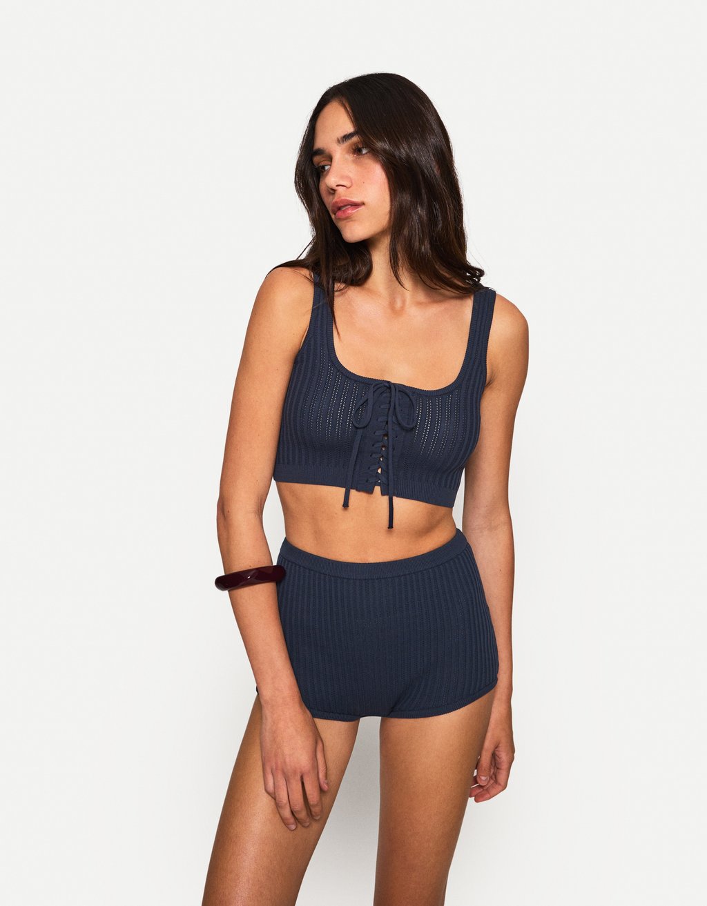 

Топ Bershka, темно-синий