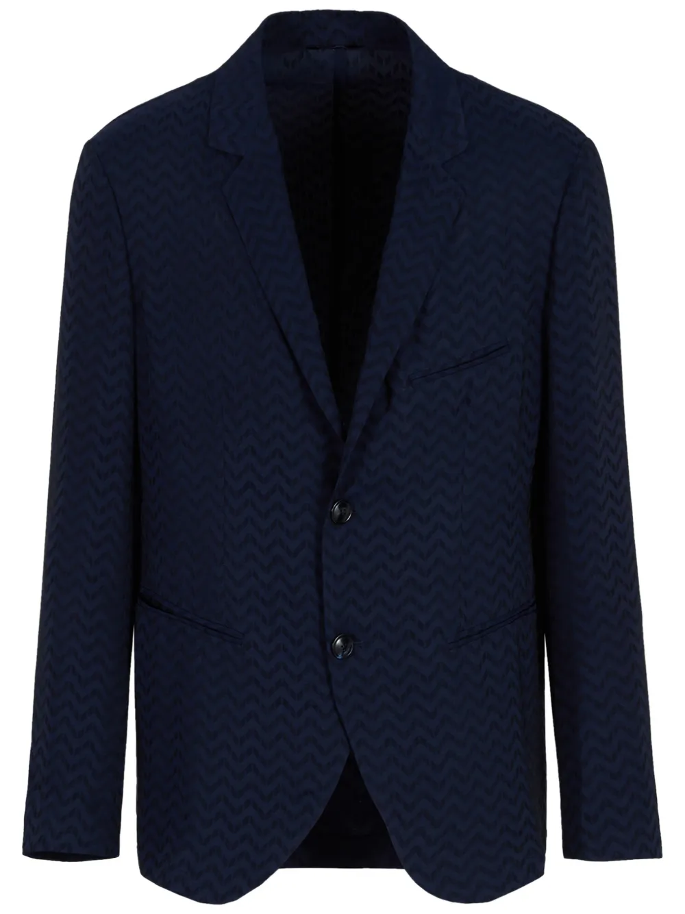 

Однобортный блейзер с узором зигзаг GIORGIO ARMANI, синий