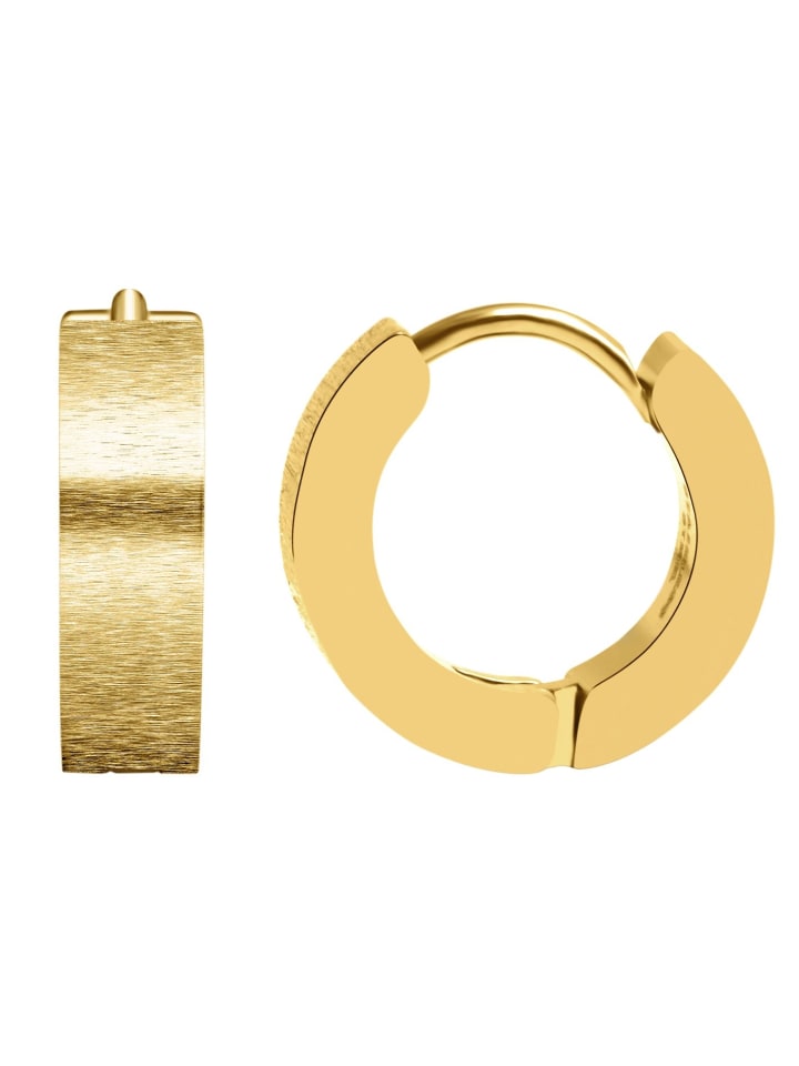 

Adeliás Серьги унисекс - серьги-кольца на шарнирах из нержавеющей стали с золотым покрытием