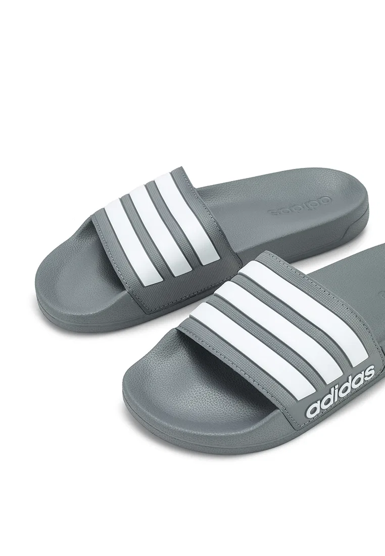 Шлепанцы для душа, модель Adilette, Adidas, белый/серый — фото 3