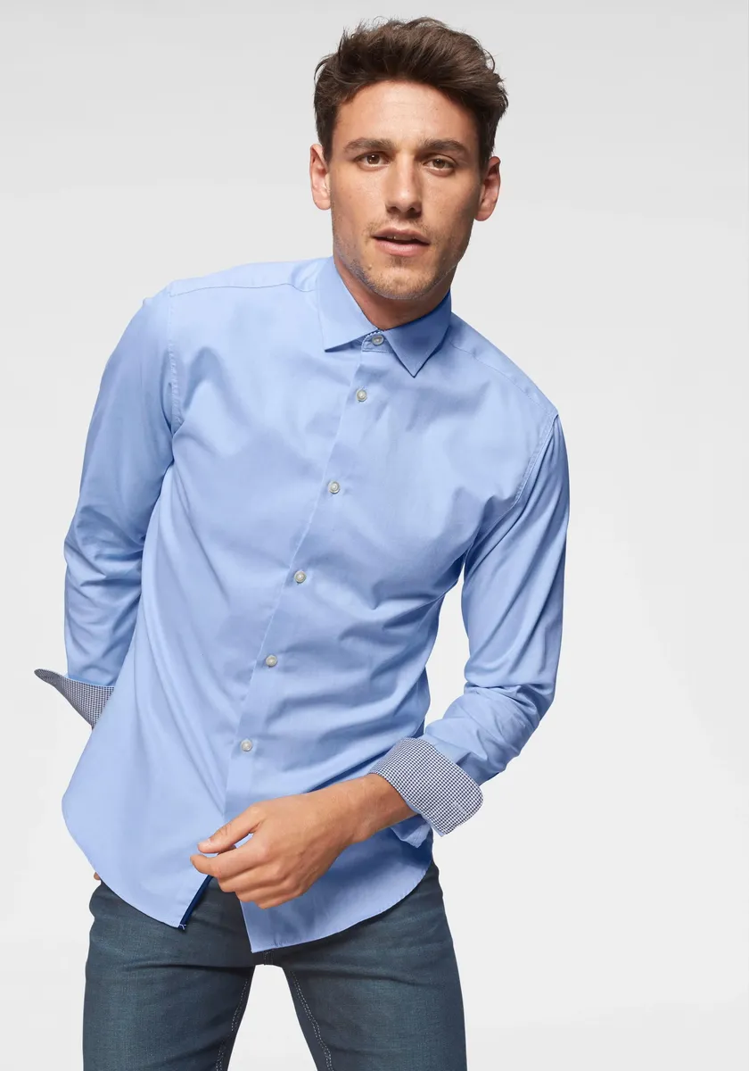 

Рубашка с длинными рукавами SELECTED HOMME "SLHSLIMNEW-MARK", голубой