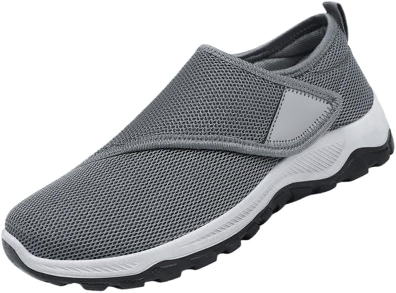 

Мужские повседневные туфли, легкие для надевания и снятия, регулируемые, легкие и комфортные. Дышащая сетчатая поверхность, противоскользящие и прочные Fmshi, серый