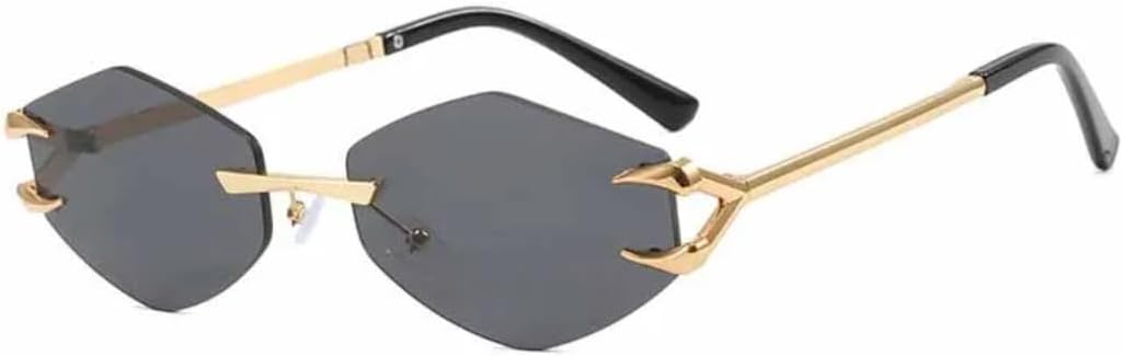 

Женские солнцезащитные очки с многоугольной оправой, повседневные, в стиле хип-хоп, модные, для активного отдыха, мужские очки с защитой от УФ-излучения UV400 VVTWSSW, Gold Gray