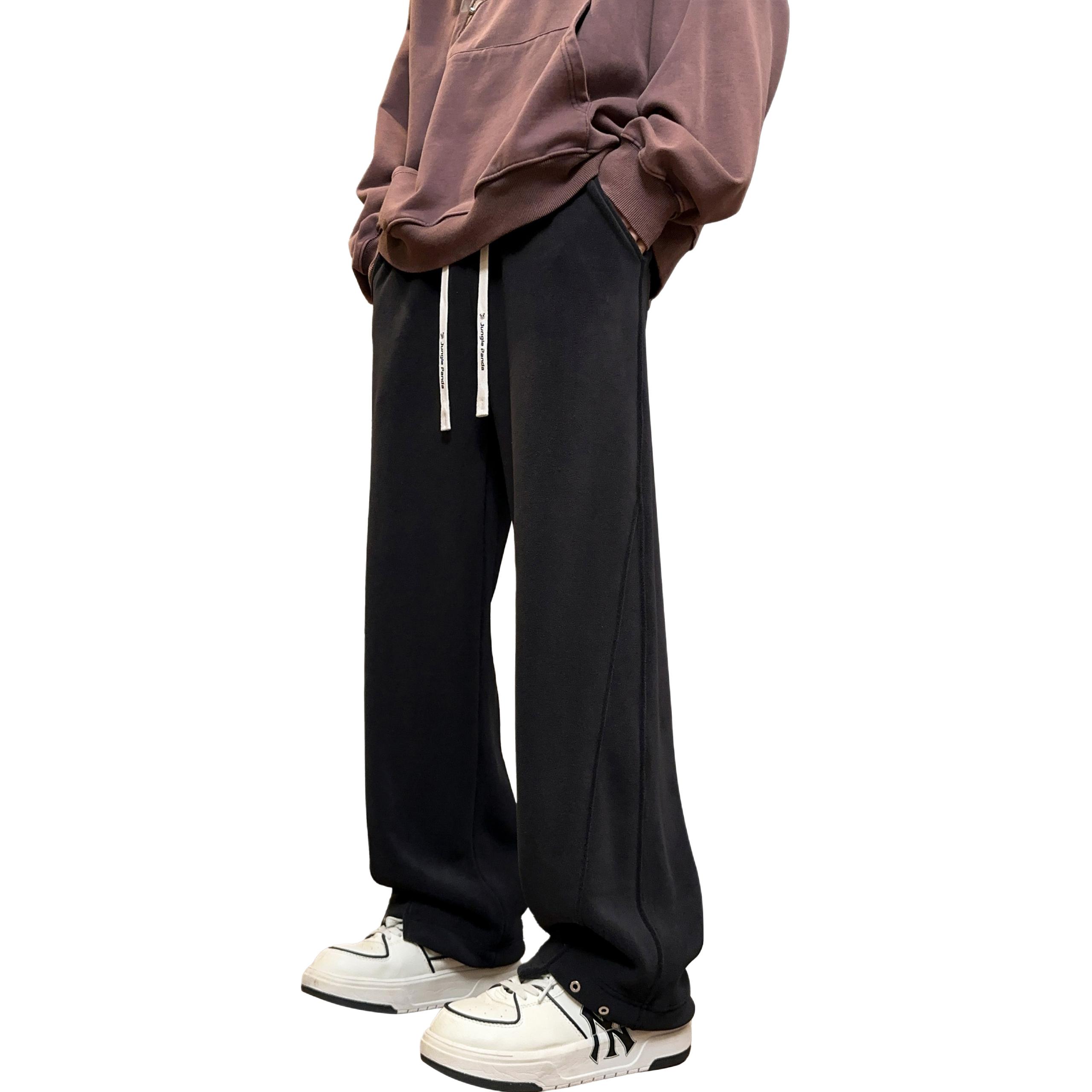 

Повседневные брюки Unisex JUNGLE PANDA, черный[winter double-sided fleece]