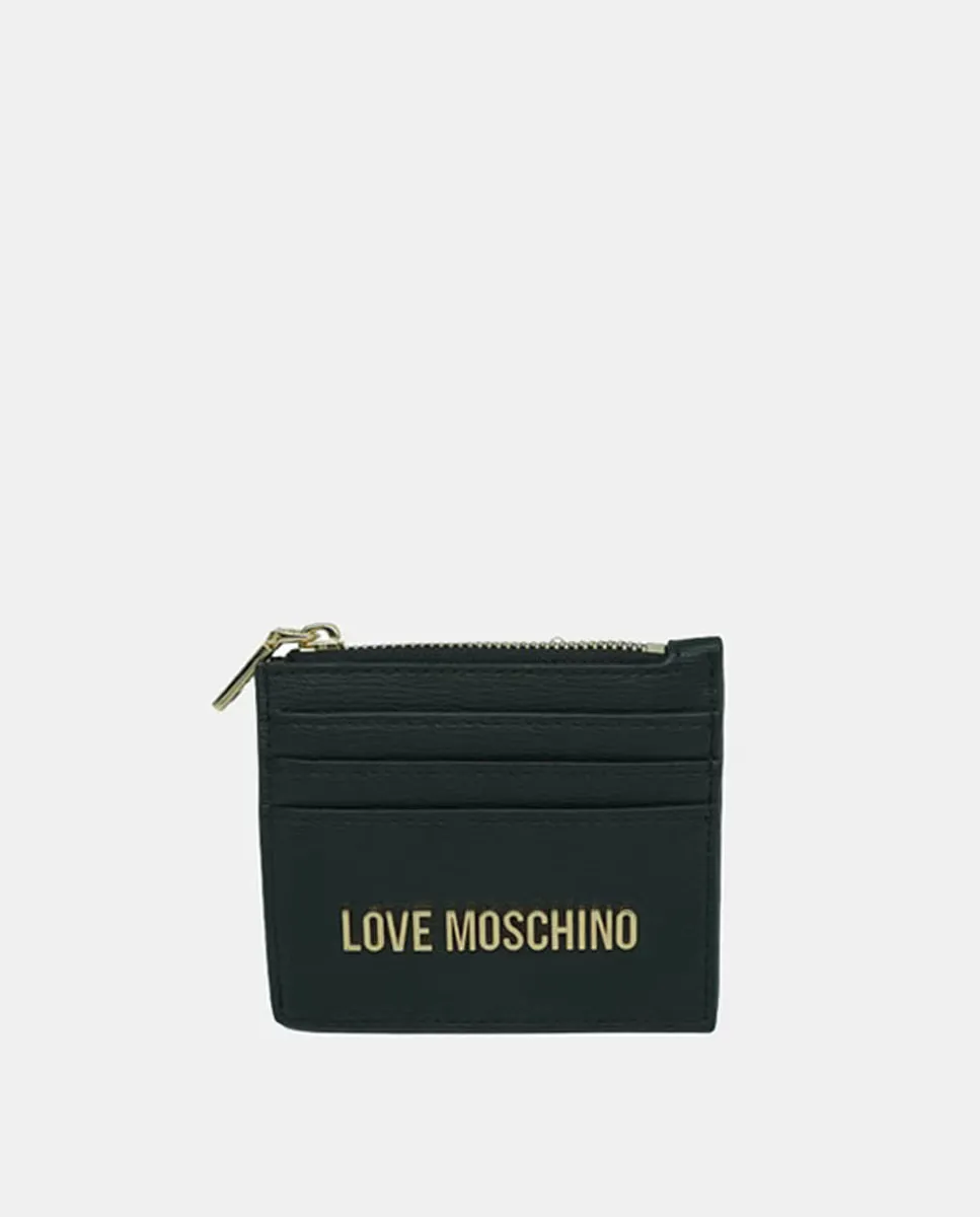 

Держатель для карт на молнии Love Moschino, черный