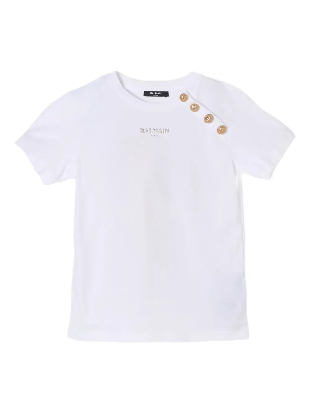 

Футболка с декоративными пуговицами Balmain Kids, белый