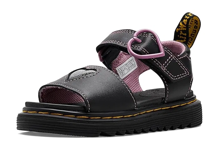 Сандалии с сердцем Marlowe Hearts II J Dr. Martens Kid's Collection, Black/Nebula Glitter — фото 2