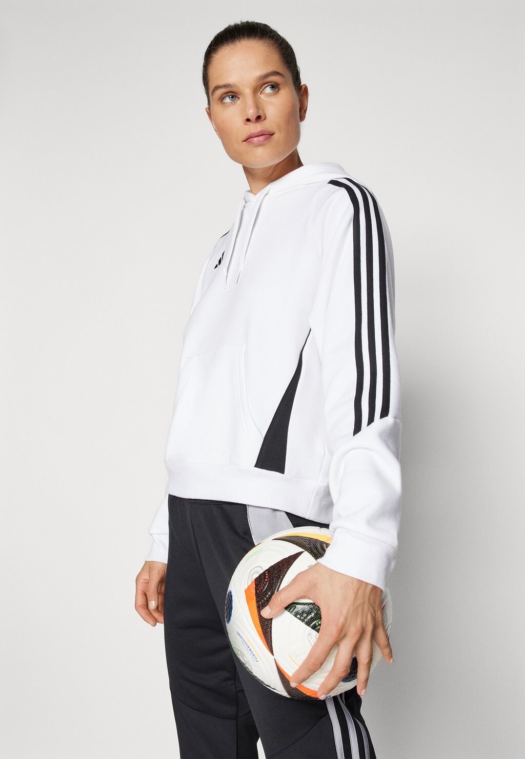 Толстовка TIRO HOODIE adidas Performance, цвет white/black — фото 4