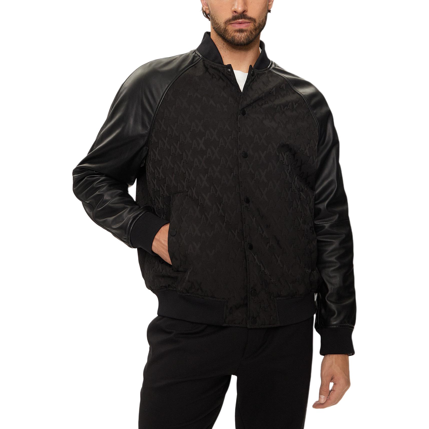 

ARMANI EXCHANGE Кожаная курта мужская черная, Black