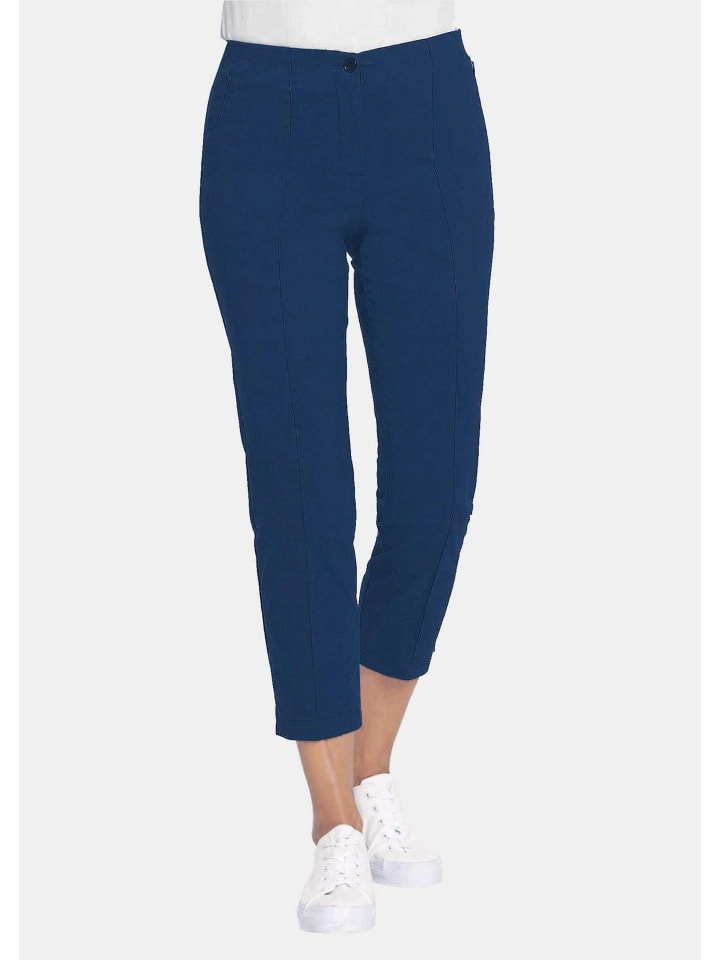 

GOLDNER Современные брюки с удлиняющими складками нежно-голубого цвета