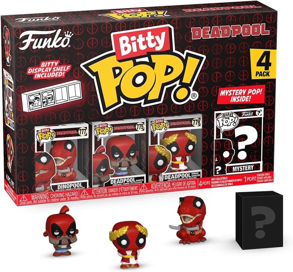 

Funko POP! Дэдпул Битти Поп, 4 комплекта фигурок Динопула диаметром 2,5 см