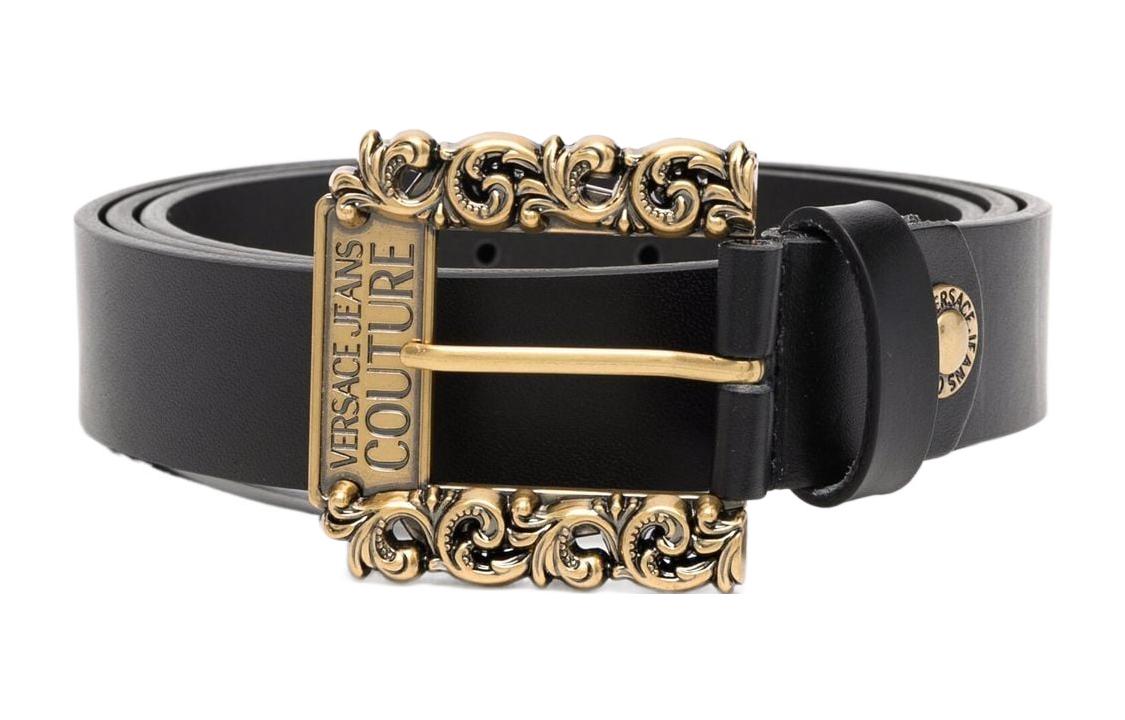 

VERSACE JEANS COUTURE Кожаный ремень унисекс 3 см, Black