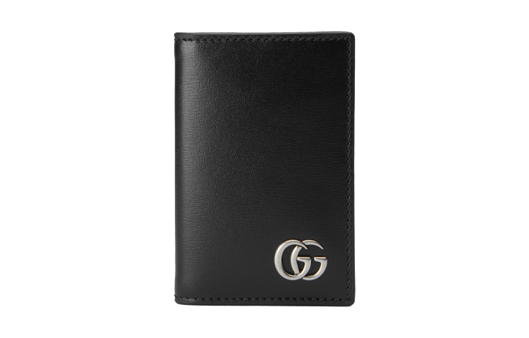 

GUCCI Кожаный держатель для карт GG Marmont, черный, для мужчин