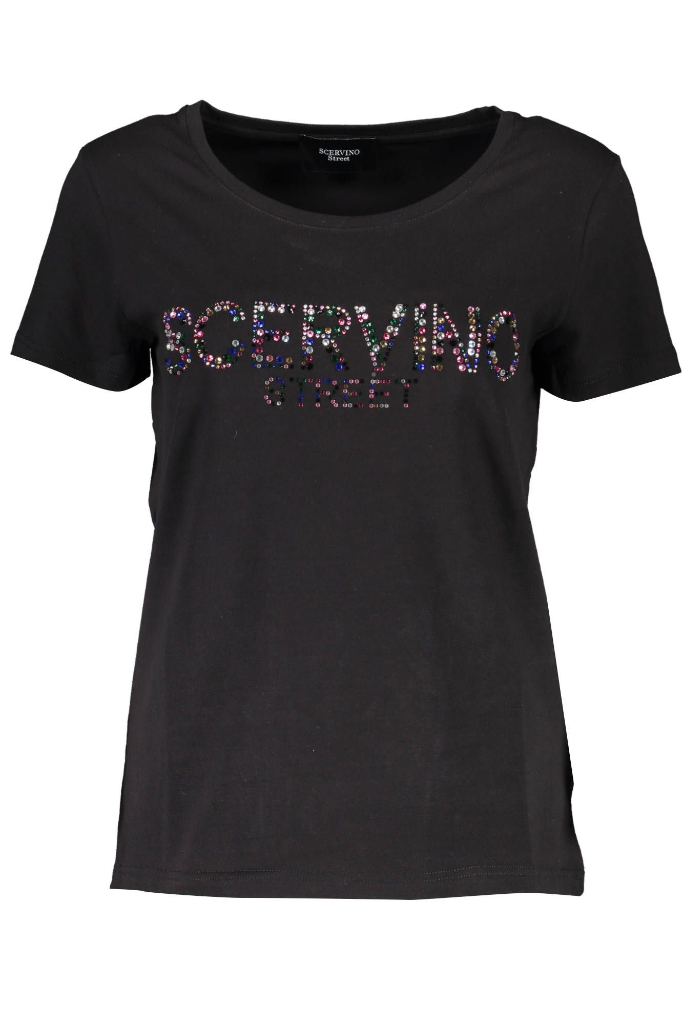 

Черная хлопковая женская футболка Ermanno Scervino