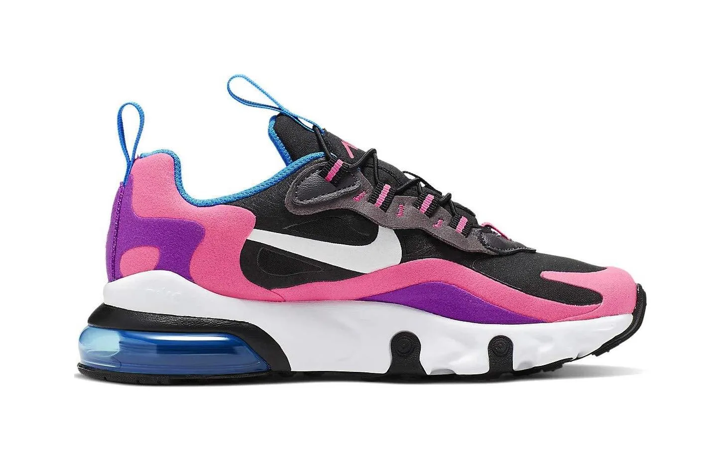 Nike Кроссовки Air Max 270 React Black Hyper Pink Vivid Purple PS — фото 3