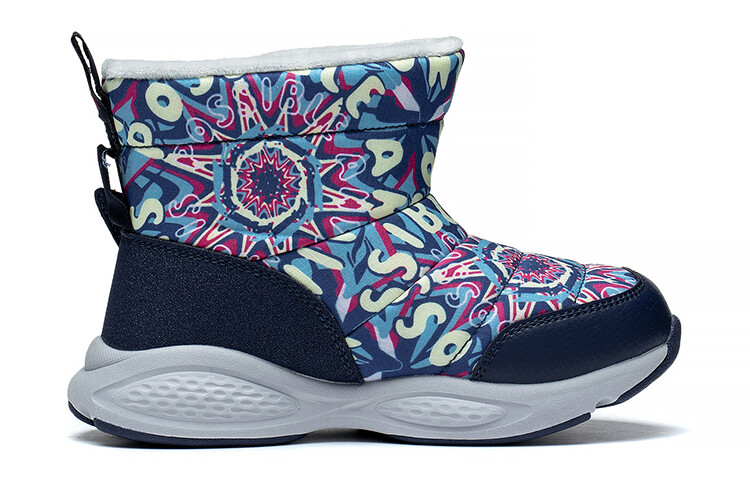 Кроссовки LINING YOUNG Sports Life Collection Kids Lifestyle Shoes Kids High-top Deep Ship Blue/Dolphin Blue Camouflage Plush, голубой — фото 2