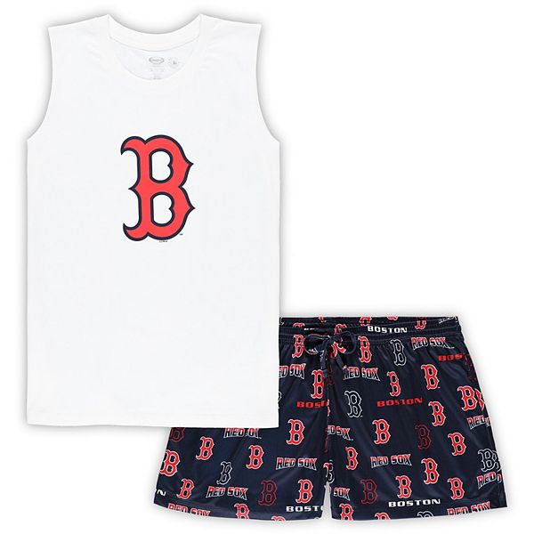 

Женский комплект для сна: топ и шорты plus size concepts sport white/navy boston red sox Unbranded