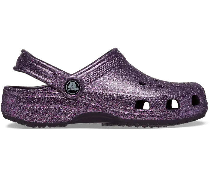 

Классические космические блестящие сабо для малышей Crocs, цвет Dark Iris/Multi