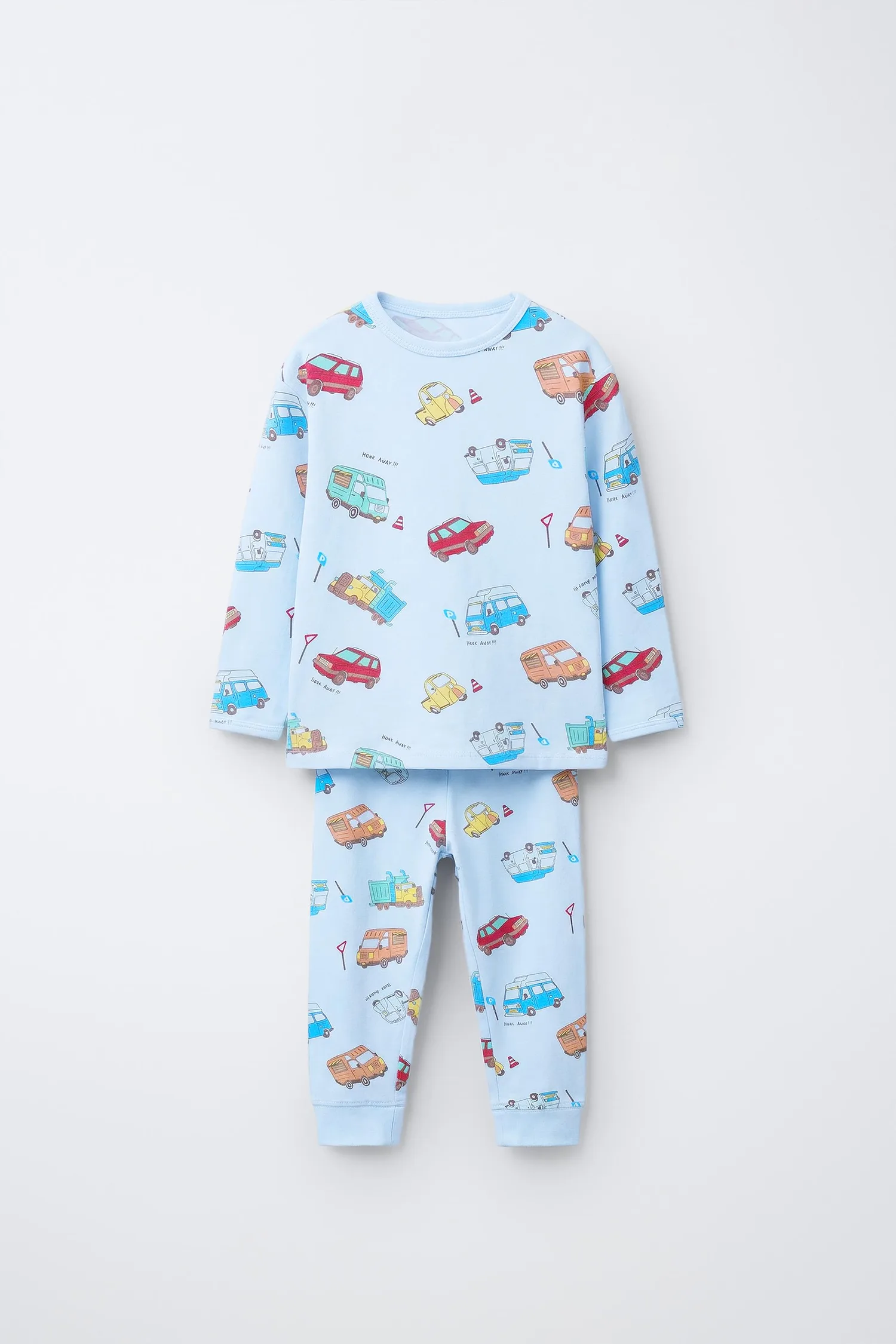Пижама с принтом автомобиля, 1,5-6 лет Zara, синий