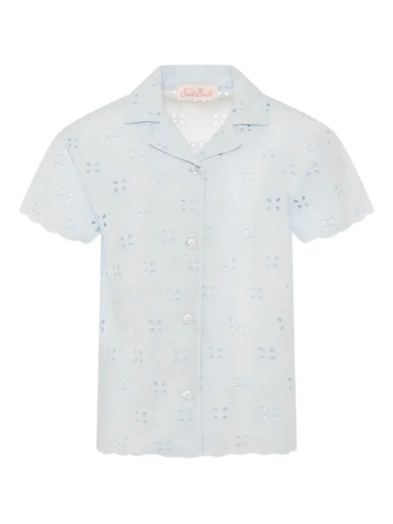 

Рубашка с вышивкой англез MC2 Saint Barth Kids, синий