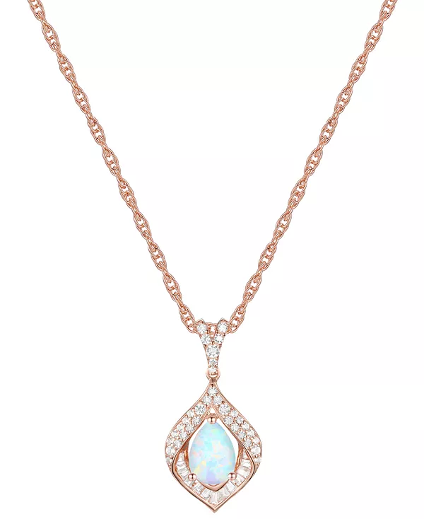 

Ожерелье с подвеской 18 дюймов из стерлингового серебра (также с другими драгоценными камнями) в оправе из выращенных в лаборатории синих сапфиров (3/4 карата, tw) и выращенных в лаборатории белых сапфиров (1/3 карата, tw) Macy'S, opal