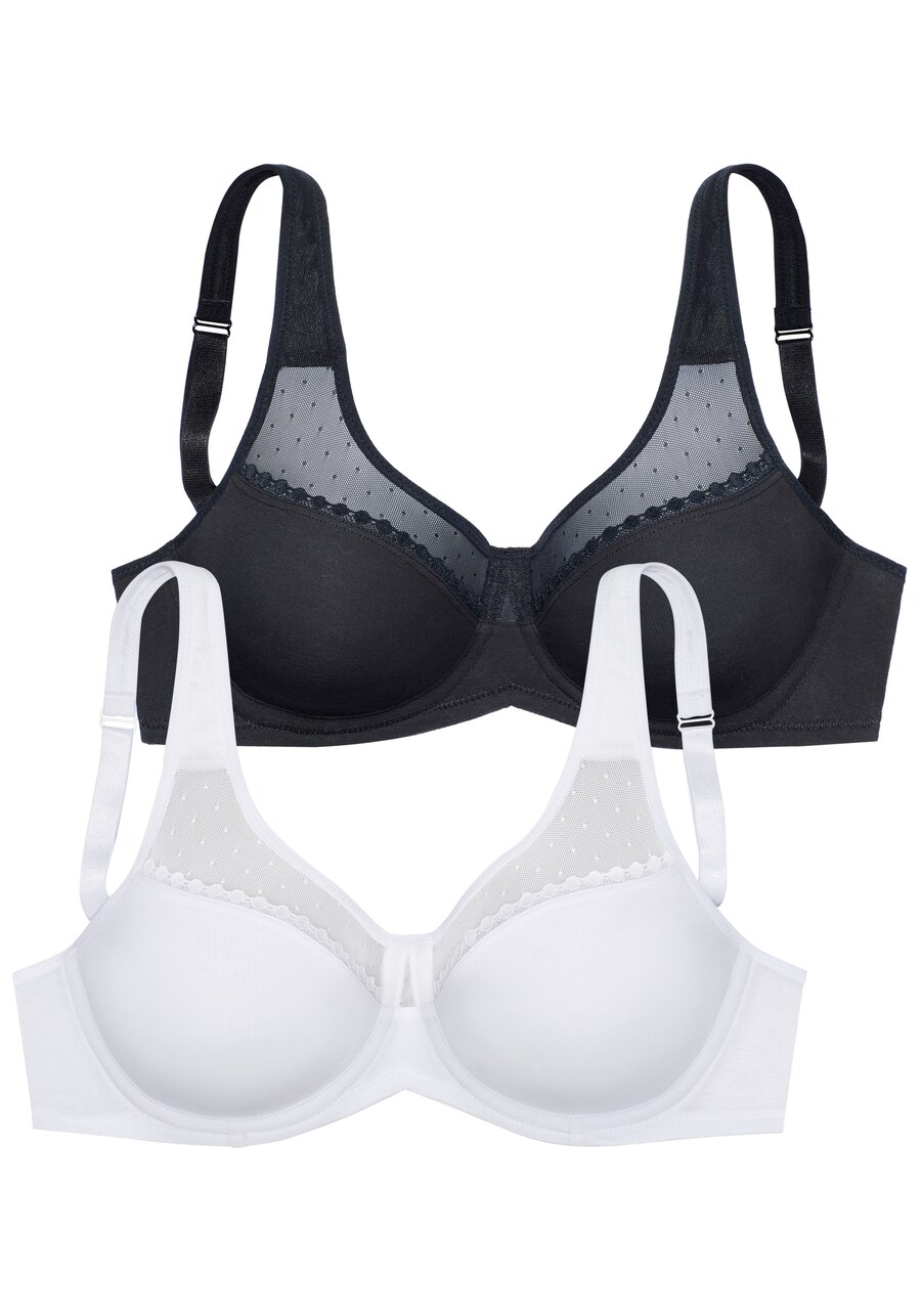 

Бюстгальтер-минимайзер PETITE FLEUR T-shirt Minimizer, черный/белый