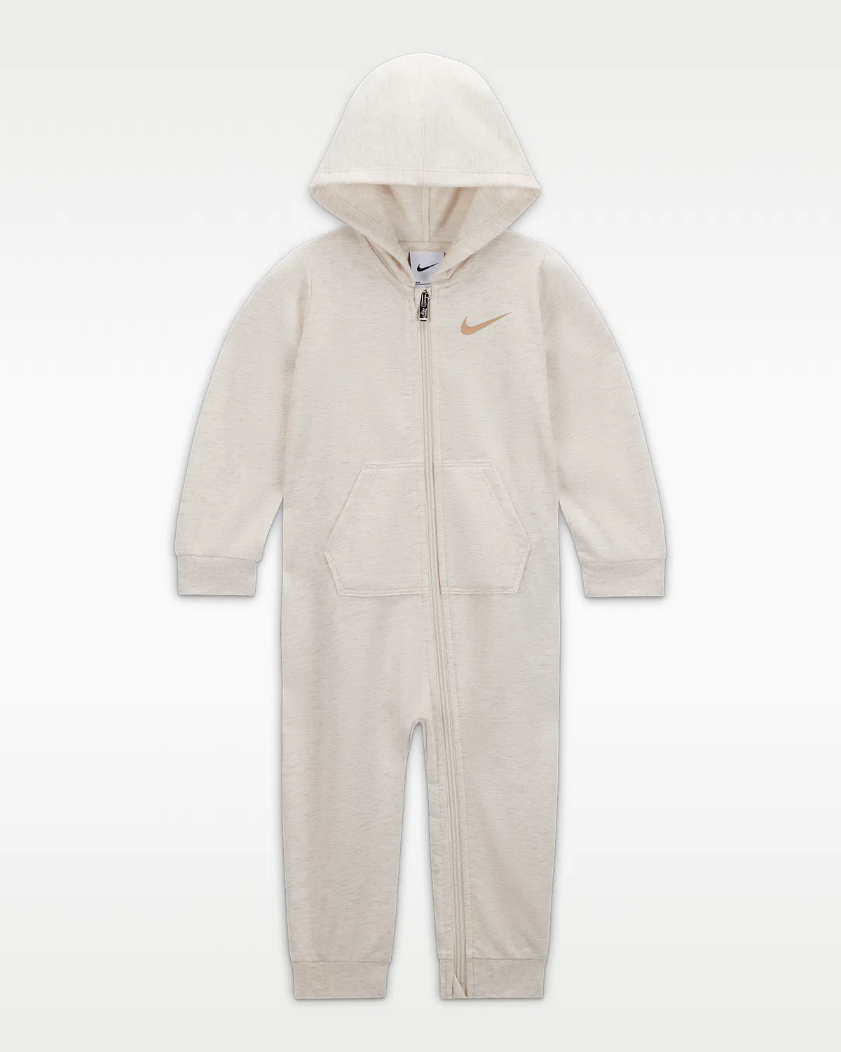 Baby (12-24M) Hooded Coverall Nike Baby Essentials, Pale Ivory