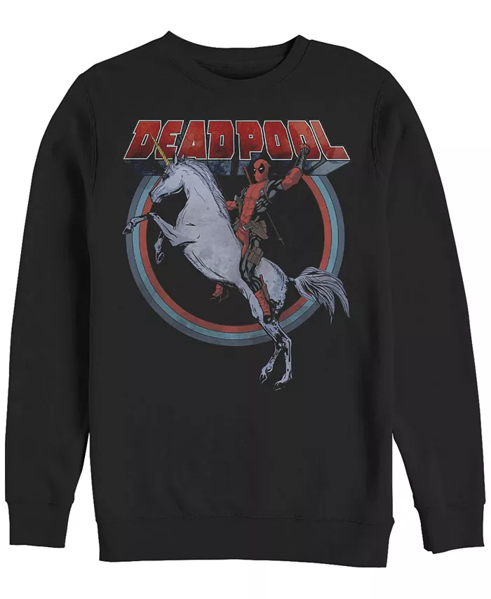 

Мужской флисовый свитшот Deadpool On Unicorn Fifth Sun, черный