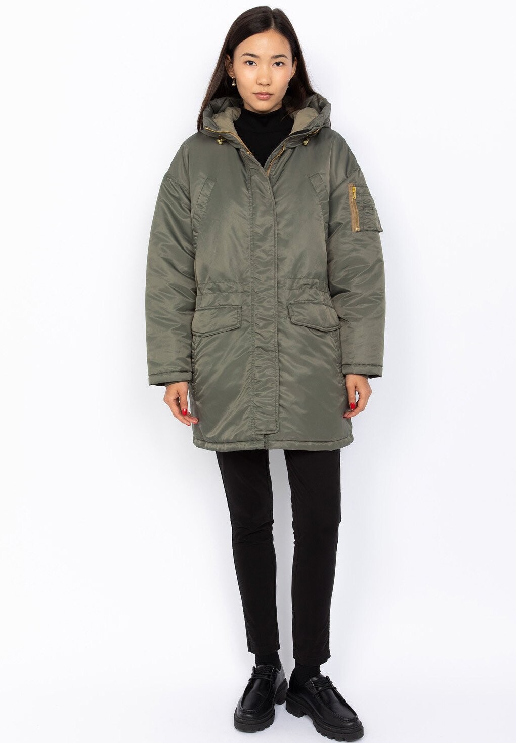 

Зимнее пальто HOODED Schott, зеленый