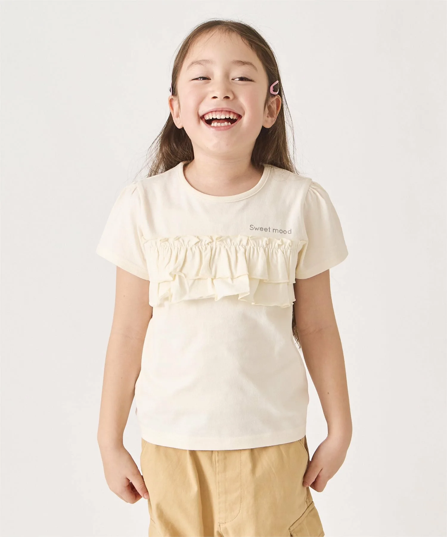Футболка с оборками Ever Closet, ivory