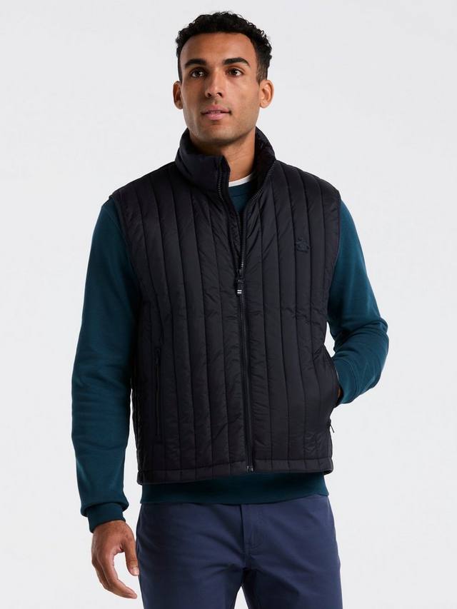 

Нейлоновая стеганая безрукавка с высоким воротником и молнией спереди Original Penguin, Dark Sapphire