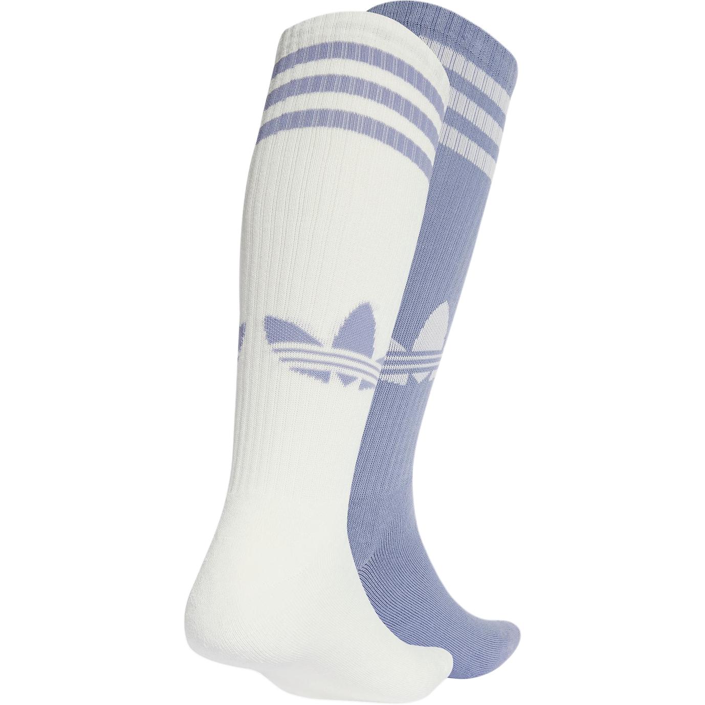 SS25 высокие носки до колена для женщин, комплект из 2 пар Adidas Originals, фиолетовый — фото 3