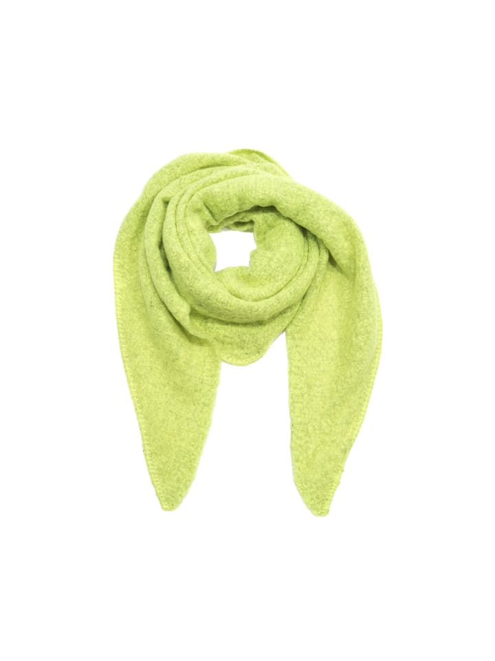

Треугольный шарф-букле из уютного материала неоново-желтого цвета Faera