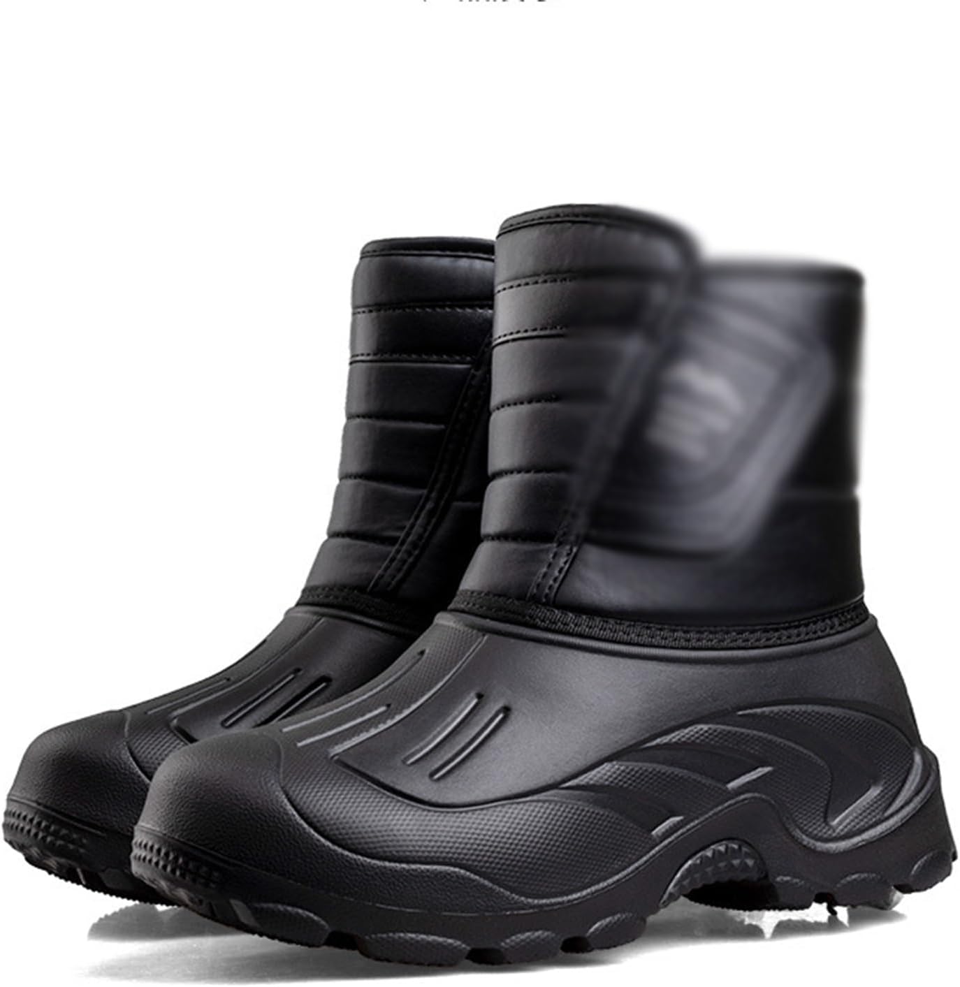 

Зимние ботинки DHAEY для женщин, водонепроницаемые, с теплой меховой подкладкой, противоскользящей подошвой из резины, платформой, легкие, унисекс, ботильоны, зимняя обувь для улицы (Цвет: черный, Размер: 8.5 для женщин/7 для мужчин)