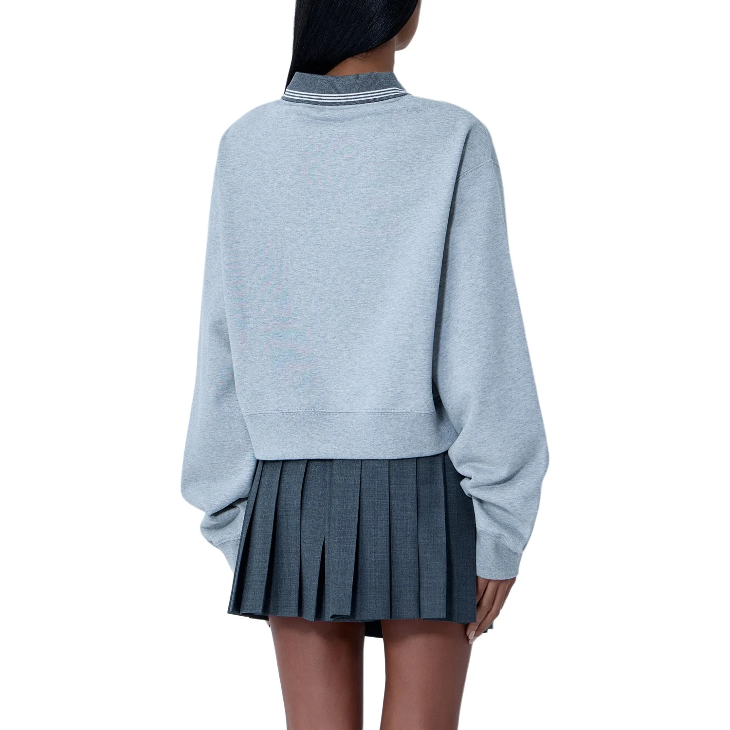 MIU MIU Свитшот Women's Gray Lapel Moderate Others — фото 3