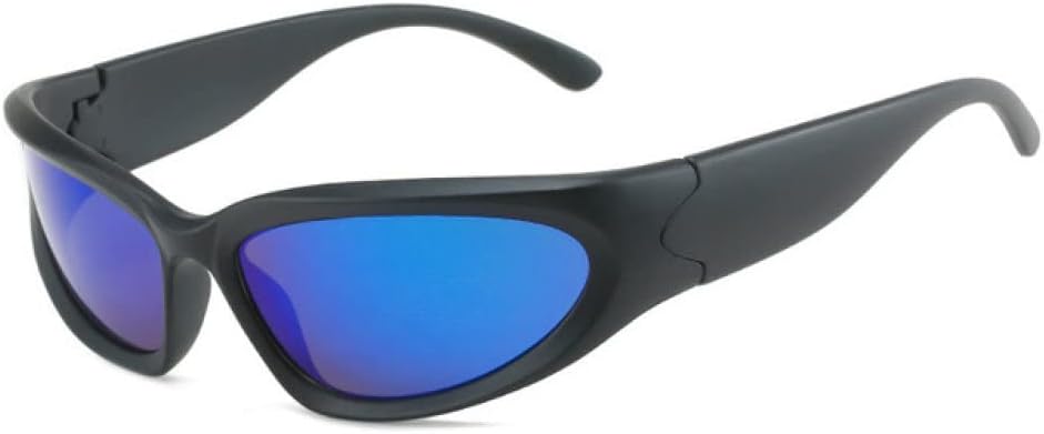 

Солнцезащитные очки в стиле стимпанк для женщин, ретро-зеркальные солнцезащитные очки для занятий спортом на открытом воздухе, черные, винтажные очки для вождения generic, Black Blue