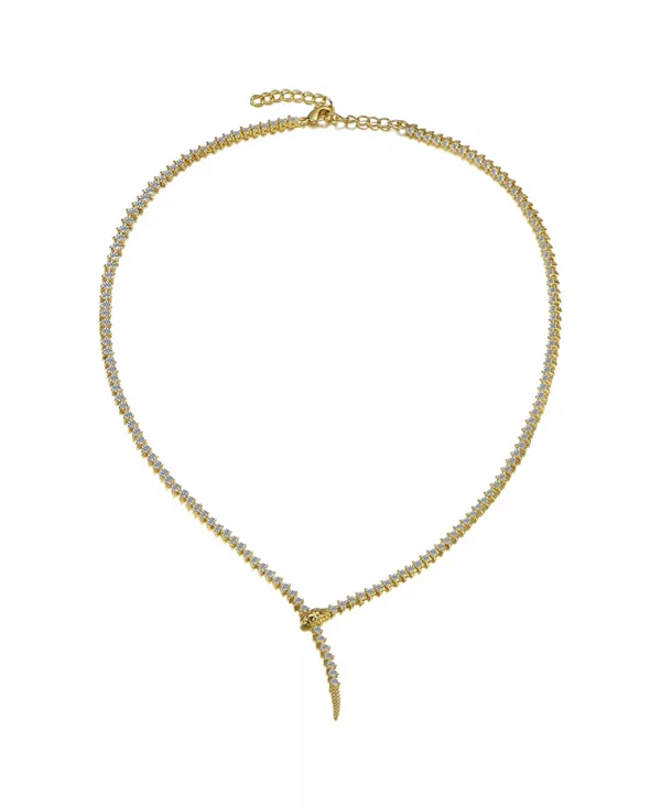 

Ожерелье-Цепочка в виде теннисной змеи с покрытием из 14-каратного золота и кубическим цирконием Rachel Glauber, gold