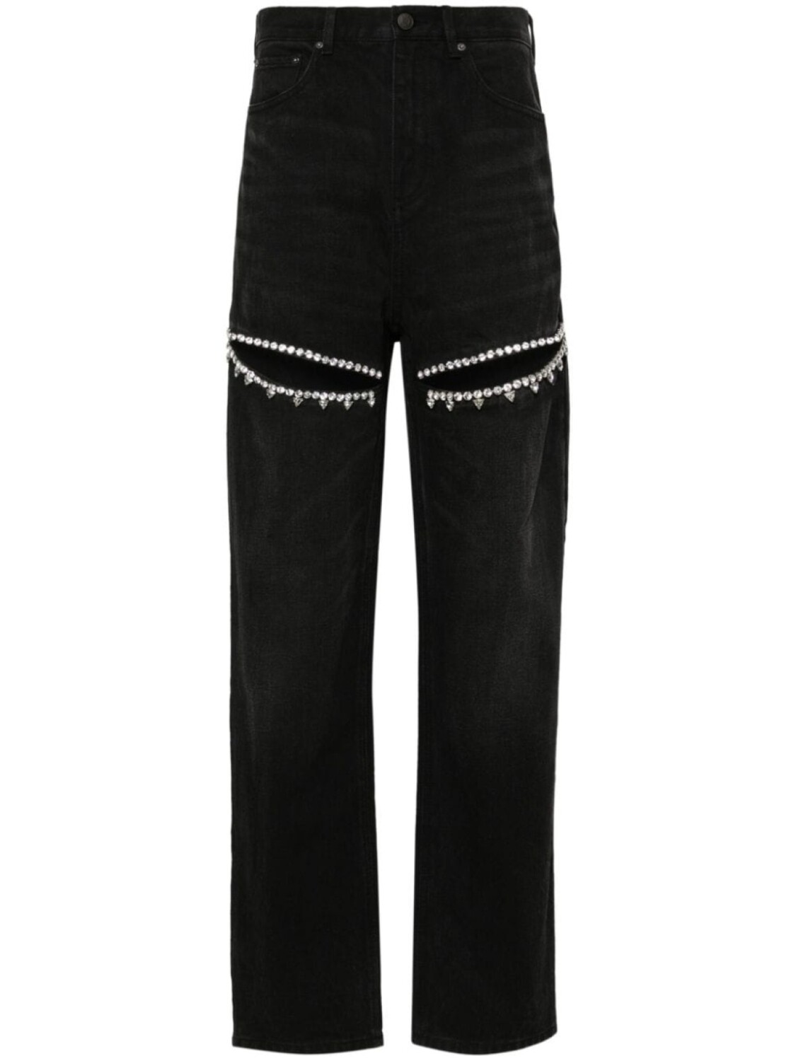 

AREA зауженные брюки Crystal Slit, черный