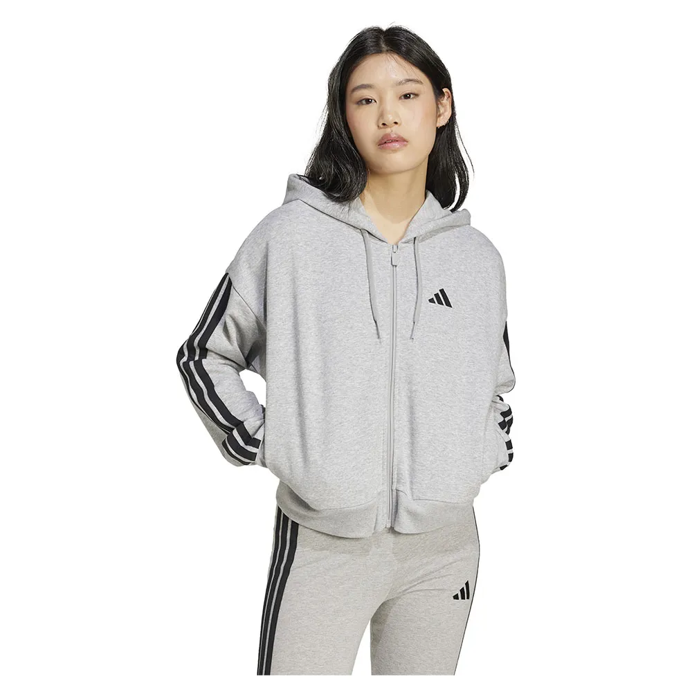

Толстовка adidas Essentials 3 Stripes French Terry full zip, серый