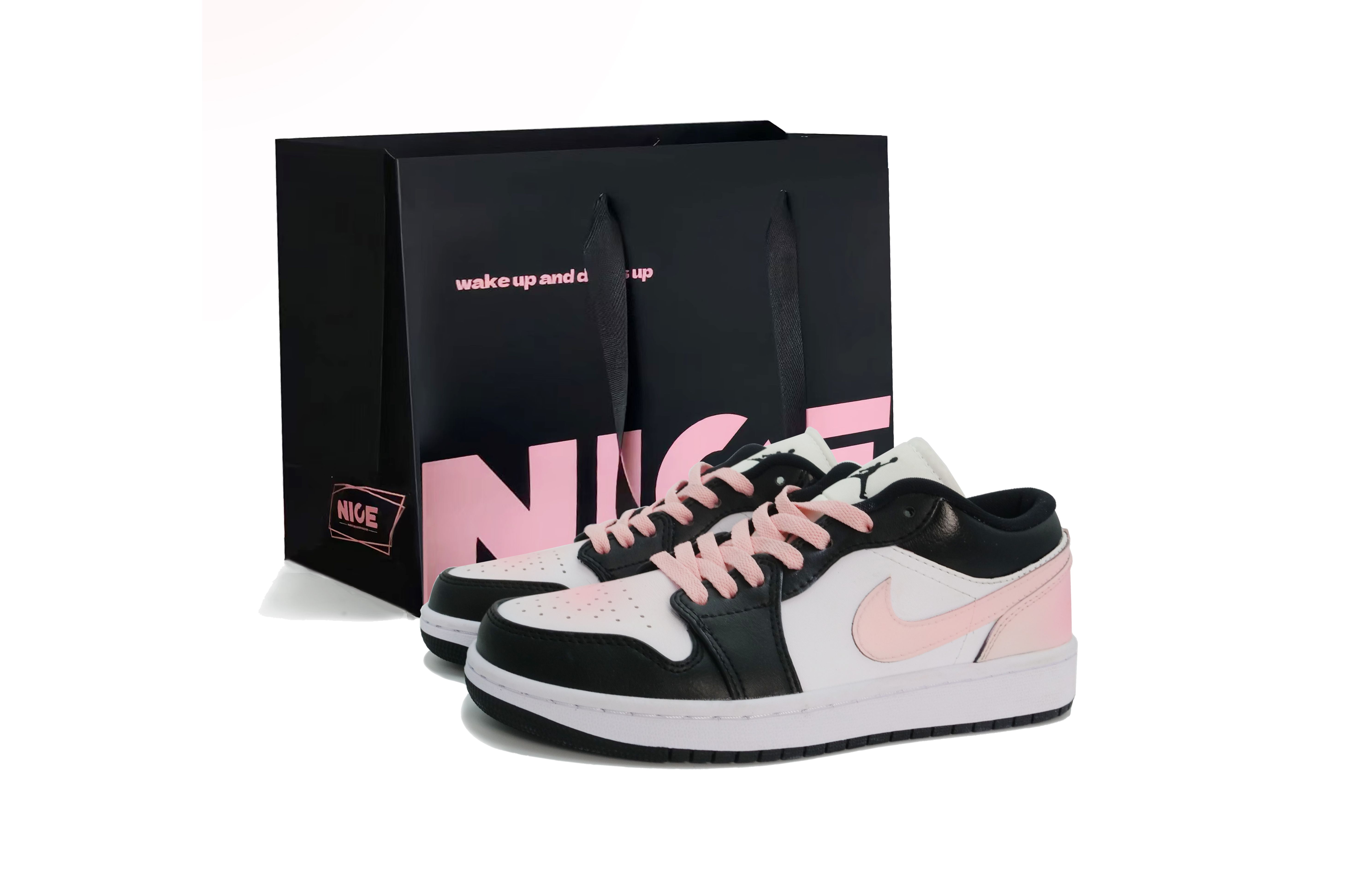 

Jordan Женские баскетбольные кроссовки Air 1 Low Top Vintage черно-бело-розовые, цвет Black, White, Pink (Shopping Bag)