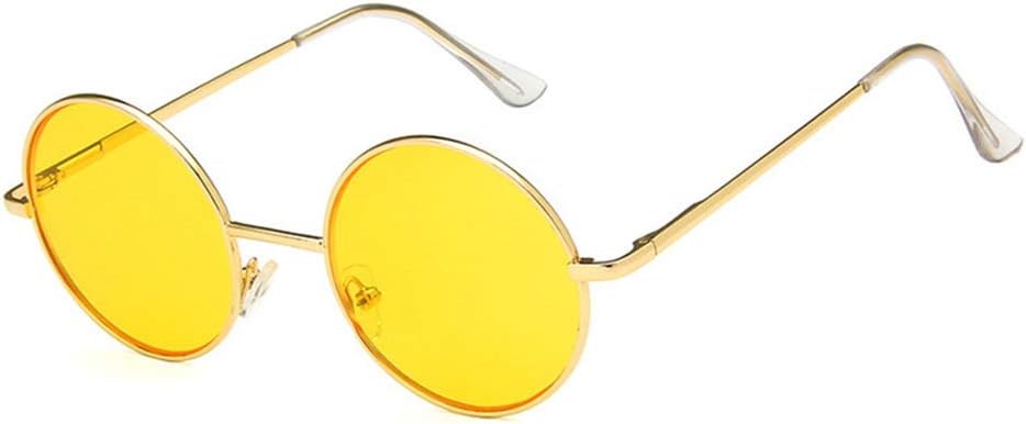 

Солнцезащитные очки Shiratori унисекс в стиле ретро, ​​серебристо-серые с желтыми линзами, для отдыха, круглые, неполяризованные, с защитой от УФ-излучения UV400, Gold Yellow