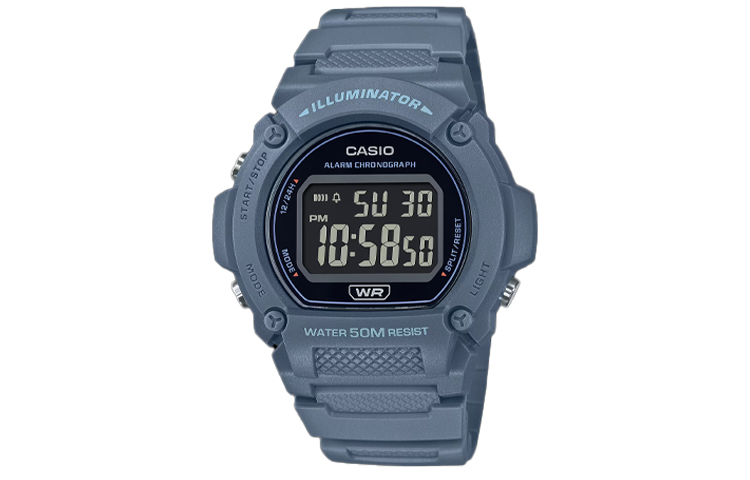 

CASIO Часы Unisex Standard Series Black Watch W219HC-2BV, Black Dial