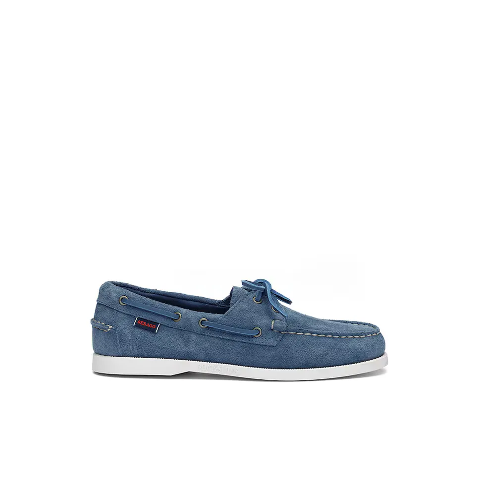 

Мужские топсайдеры из замши синего цвета Sebago