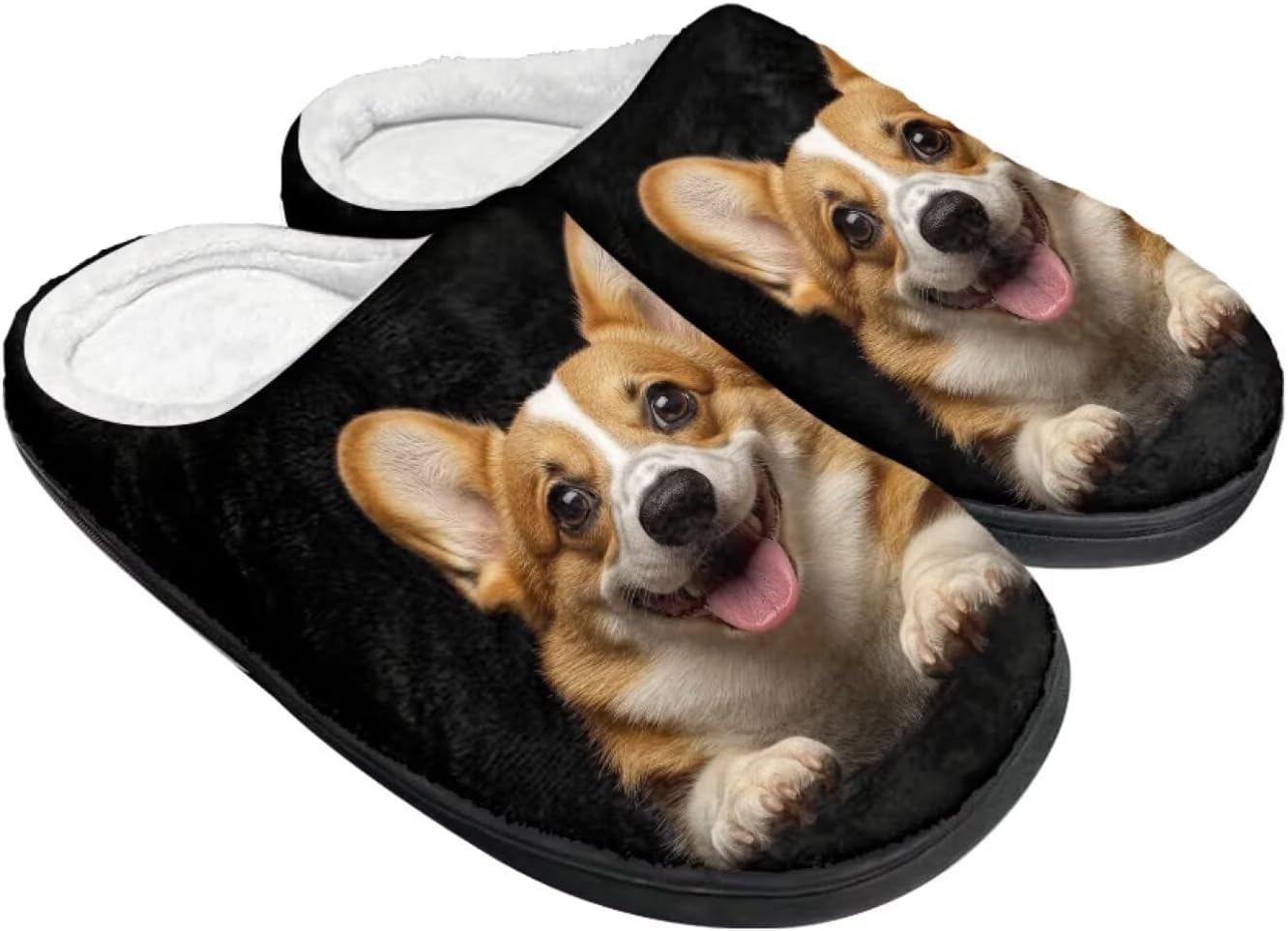 

Теплые плюшевые тапочки из фланели, уютные домашние тапочки для женщин и мужчин с противоскользящей подошвой Wanzuoeng, черный/оранжевый