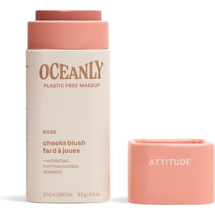 

ATTITUDE Oceanly Легкие румяна без пластика, без диоксида титана, проверено EWG, веганская косметика, роза, 8,5 грамм