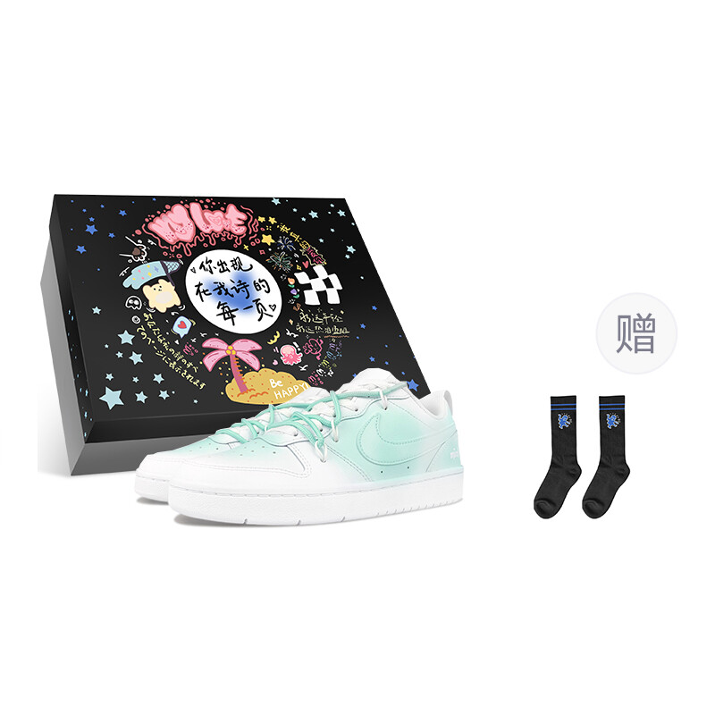 

Кроссовки Nike Court Borough Skateboard Shoes Women's Low-Top White/Green, Белый, Кроссовки Nike Court Borough Skateboard Shoes Women's Low-Top White/Green