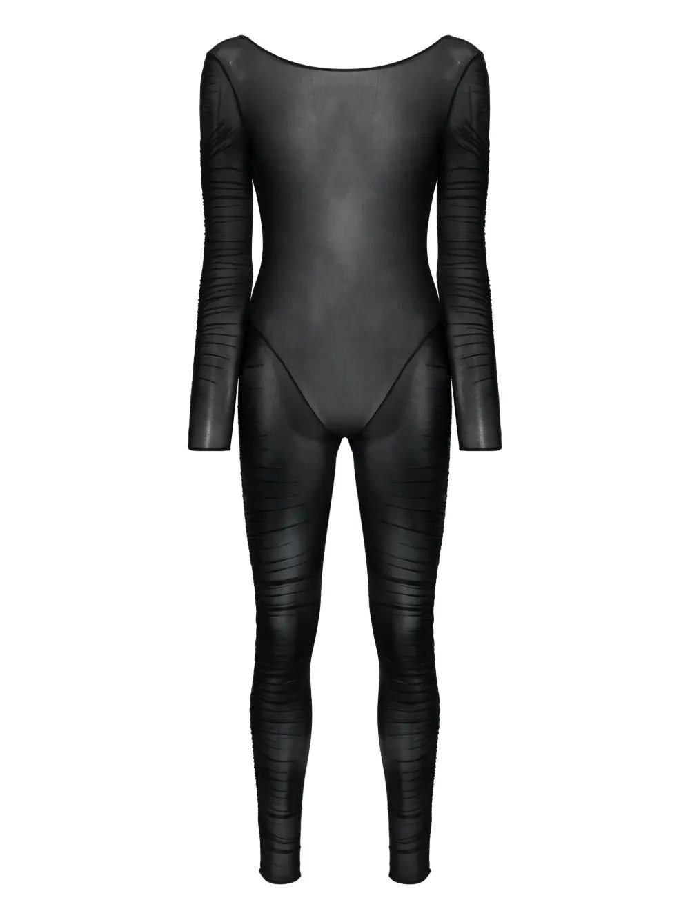 

Полупрозрачный комбинезон с драпировкой Maison Close, черный